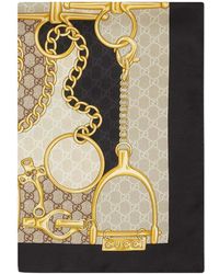 Gucci - Gg Horsebit-Print Silk Scarf - Lyst