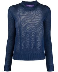 Ralph Lauren Collection - Ribbed-knit Long-sleeved Pullover - Lyst