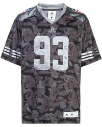 A Bathing Ape X Adidas Abc Camouflage Football Jersey - Gray