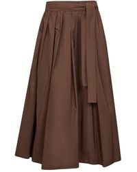 Weekend by Maxmara - Midi-Rok Met Gestrikte Taille En Plooien - Lyst