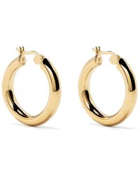 Tom Wood - Medium 9kt Yellow Gold And Sterling Silver Hoop Earrings - Lyst
