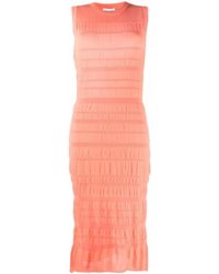 KENZO - Ruched-Stripe Midi Bodycon Dress - Lyst