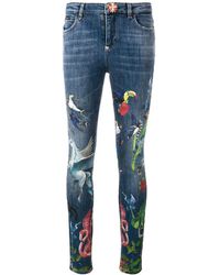 Philipp Plein Vaqueros slim estampados - Azul
