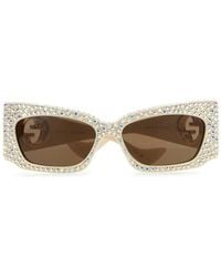 Gucci - Double G Rhinestone-Embellished Sunglasses - Lyst