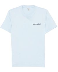 Sporty & Rich - Fema Logo-Detail Crew Neck T-Shirt - Lyst