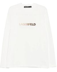 KARL LAGERFELD - Logo-Print Long-Sleeve T-Shirt - Lyst