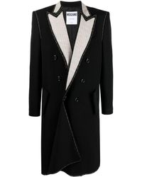 Moschino - Contrast-lapels Double-breasted Coat - Lyst