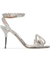 Mach & Mach - 95Mm Crystal-Embellished Double-Bow Sandals - Lyst