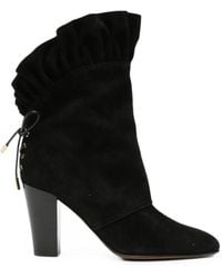 Chloé - Anouk Ruffled-Trim Heeled Ankle Boots - Lyst