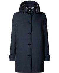 Save The Duck - Hooded Buttoned Coat - Lyst