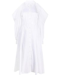 Alexander McQueen - Robe-chemise en coton à épaules dénudées - Lyst