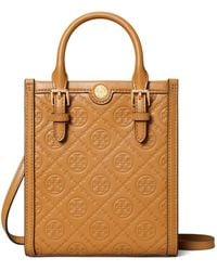 Tory Burch - Mini T-Monogram Leather Tote Bag - Lyst