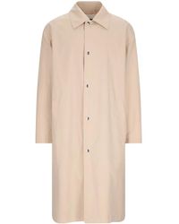 Jil Sander - Mantel mit Logo-Print - Lyst