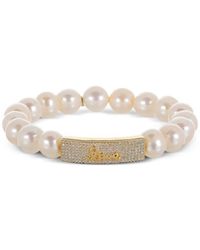 Sydney Evan - Bracciale Love Script Con Perle - Lyst
