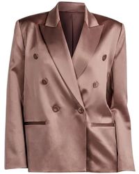 The Sei - Double-Breasted Satin Blazer - Lyst