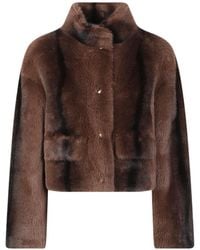 ERMANNO FIRENZE - Faux-Fur Funnel-Neck Jacket - Lyst