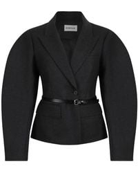 P.A.R.O.S.H. - Belted Puff-Sleeve Blazer - Lyst