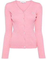 Maison Kitsuné - Gerippter Cardigan Mit Baby Fox-Patch - Lyst