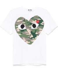 COMME DES GARÇONS PLAY - Camouflage Heart-Print T-Shirt - Lyst