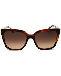 Kate Spade - Tortoiseshell-Effect Rectangle-Frame Sunglasses - Lyst