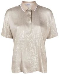 Brunello Cucinelli - Sequin-Embellished Polo Shirt - Lyst