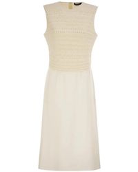 Fabiana Filippi - Crochet-Bodice Sleeveless Midi Dress - Lyst