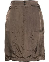 Saint Laurent - Satijnen Button-Up Mini-Rok - Lyst