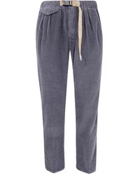 White Sand - Ribfluwelen Broek Met Riem - Lyst
