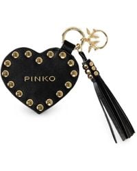 Pinko - Studded Heart-Shape Keyring - Lyst