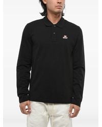 DIESEL - Logo-Print Long-Sleeve Polo Shirt - Lyst