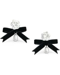 Self-Portrait - Bow-Detail Flower Earrings - Lyst