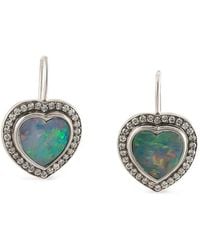Sylva & Cie - Orecchini A Cuore Con Opale E Diamanti - Lyst