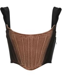 Mugler - Denim Cropped Corset - Lyst