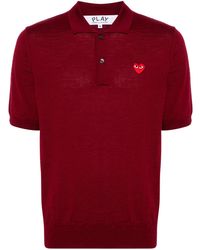 COMME DES GARÇONS PLAY - Heart-Patch Wool Polo Shirt - Lyst