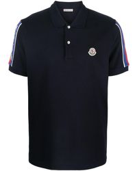 Moncler - Logo-stripe Polo Shirt - Lyst