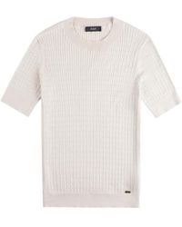 Fay - T-Shirt Con Lavorazione Intrecciata - Lyst