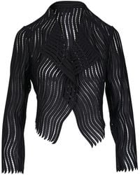 Akris - Ariel Open-Knit Cropped Jacket - Lyst