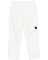 C.P. Company - Cotton/Linen Elasticated Lens Cargo Pants - Lyst