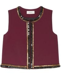 Maliparmi - Embellished Sleeveless Jacket - Lyst