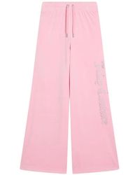 Juicy Couture - Diamanté Velour-Texture Track Pants - Lyst