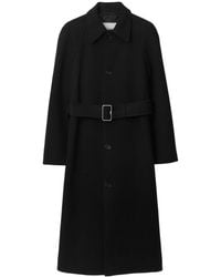 Burberry - Belted Wool Coat - Lyst