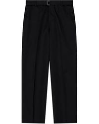 Emporio Armani - Belted Flat-Front Trousers - Lyst
