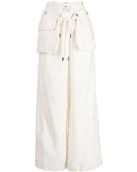 Masnada - Detachable-Belt Wide-Leg Trousers - Lyst