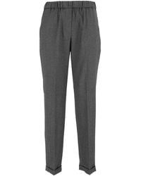 Antonelli - Elasticated-Waistband Turned-Up Trousers - Lyst