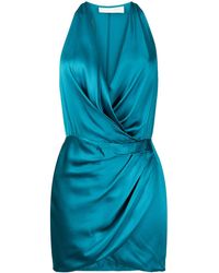 Michelle Mason - Silk Halterneck Mini Dress - Lyst