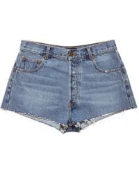 Mainless - Short En Jean À Bords Francs - Lyst