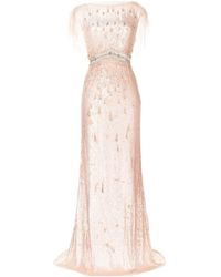 Jenny Packham Embellished Tulle Gown - Pink