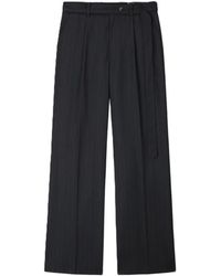 Tonywack - Pinstripe-Pattern Belted Trousers - Lyst