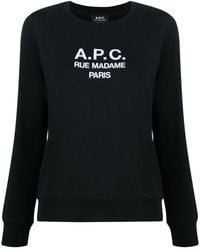 A.P.C. - Sudadera Tina Con Logo Bordado - Lyst
