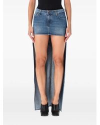 7 For All Mankind - High-Low Denim Skirt - Lyst